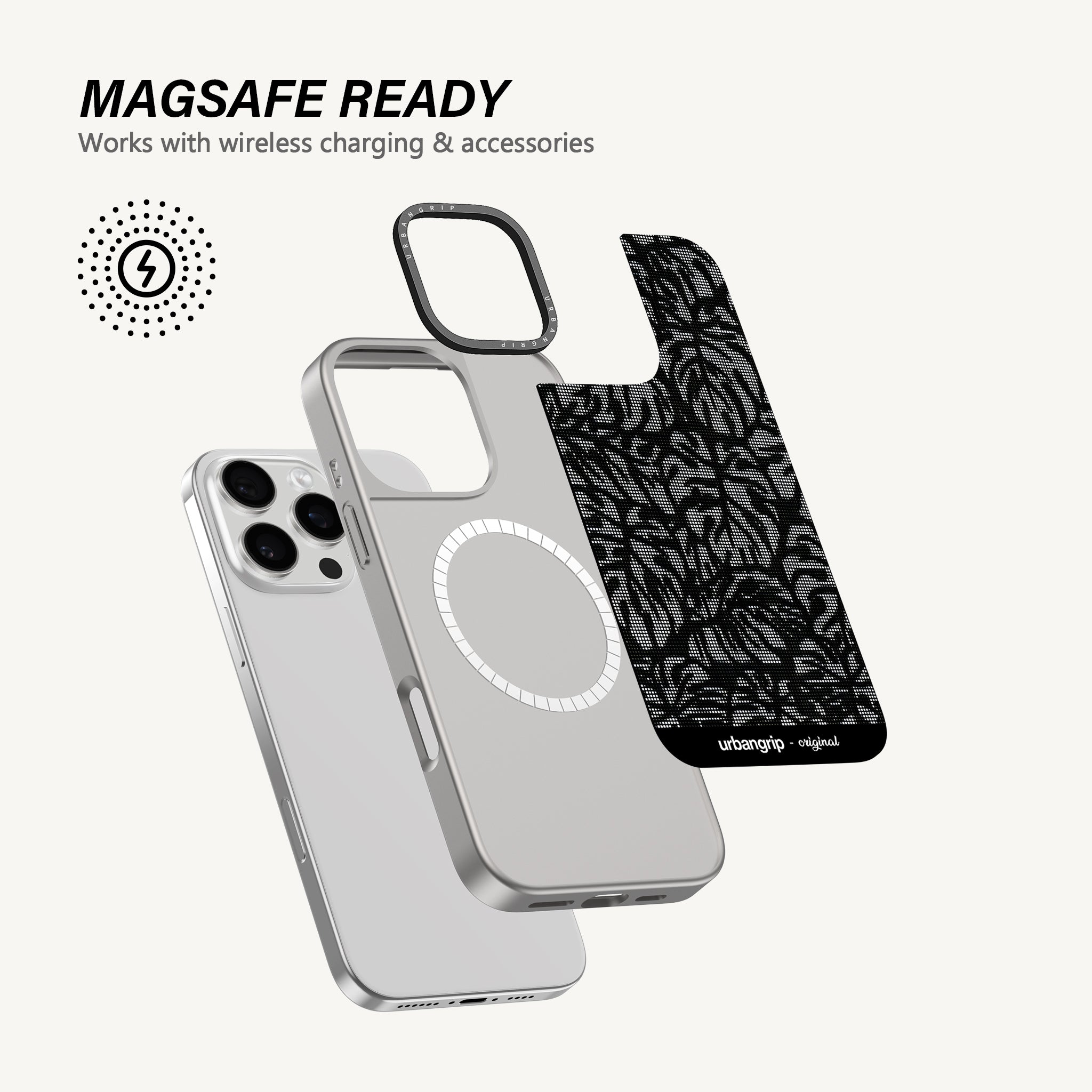Noir Leaf Fusion Case - MagSafe