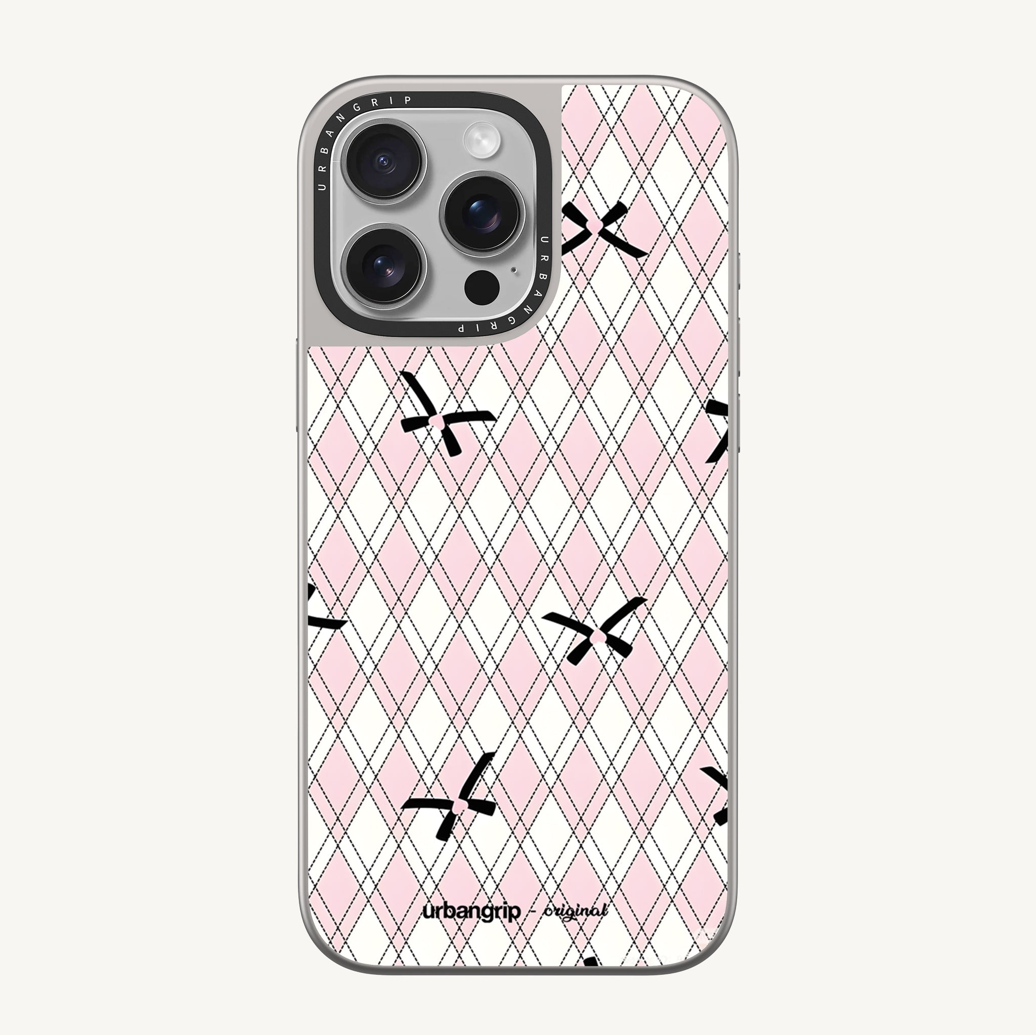 Pink Plaid Ribbon Case - MagSafe