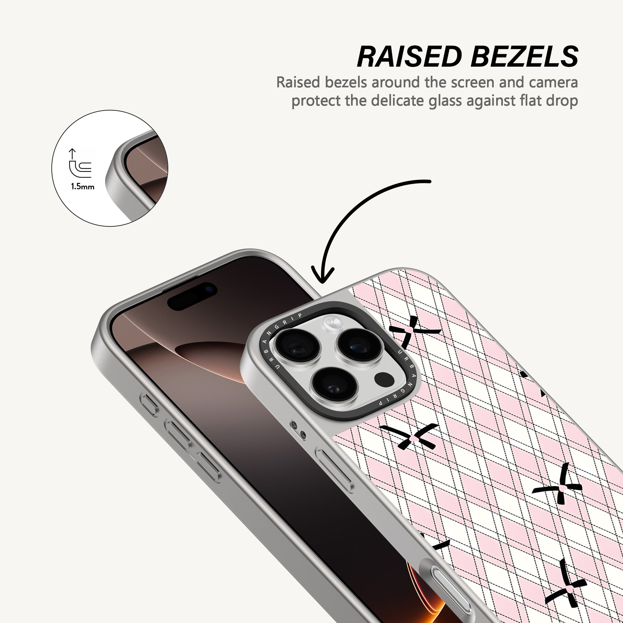Pink Plaid Ribbon Case - MagSafe