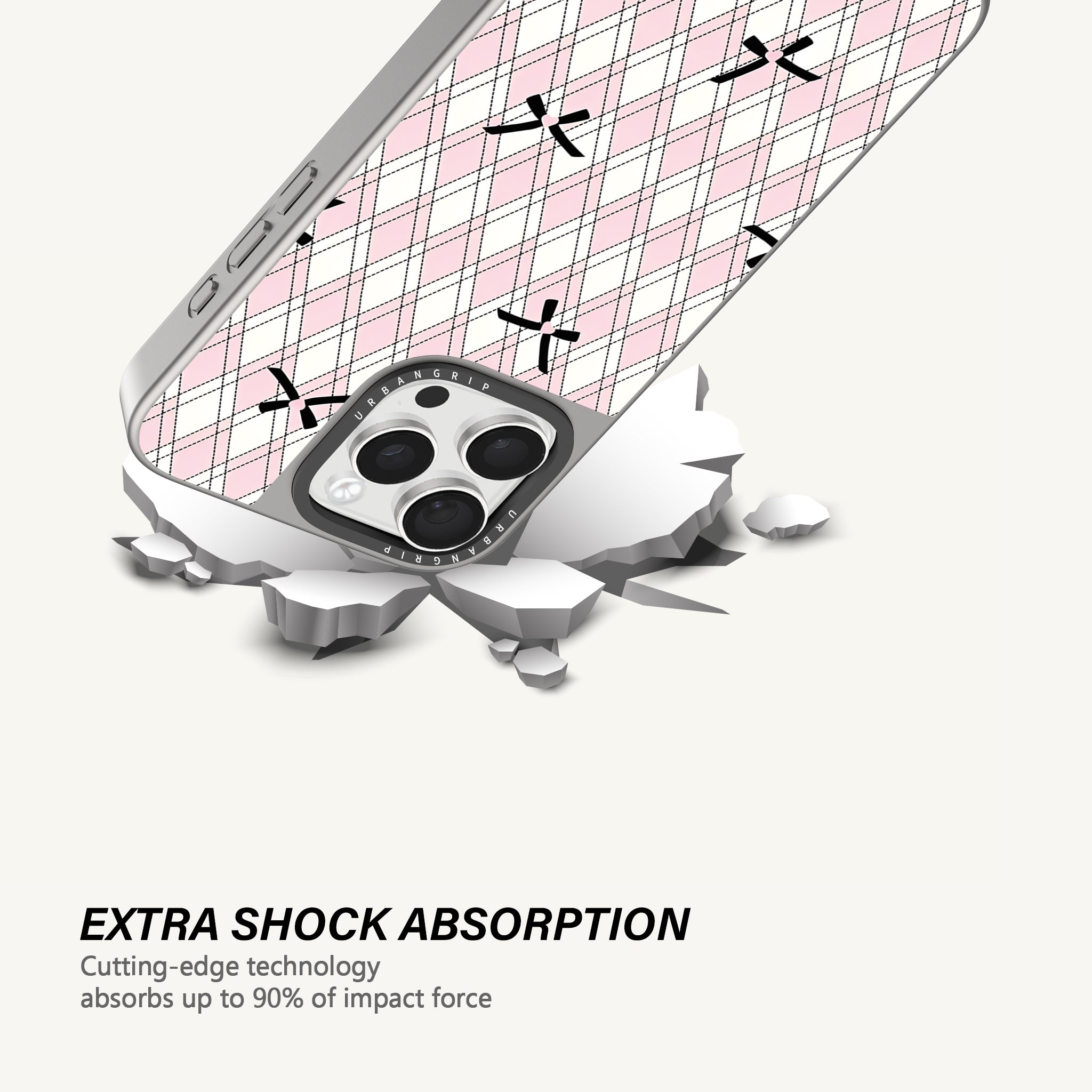 Pink Plaid Ribbon Case - MagSafe
