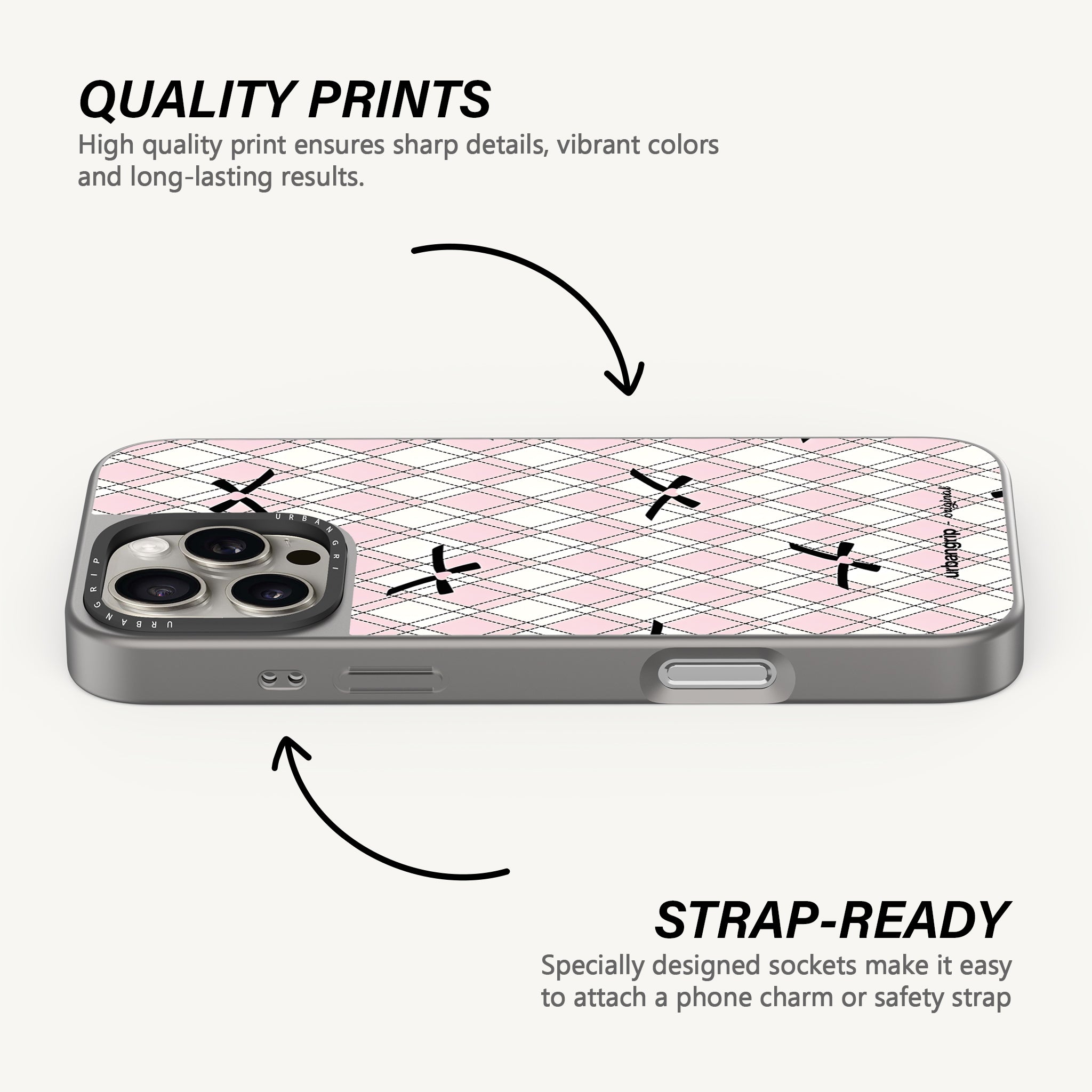 Pink Plaid Ribbon Case - MagSafe