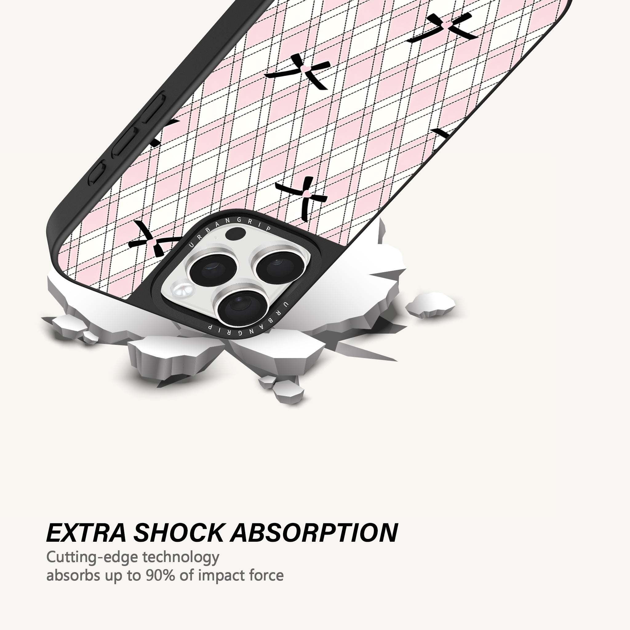 Pink Plaid Ribbon Case - MagSafe