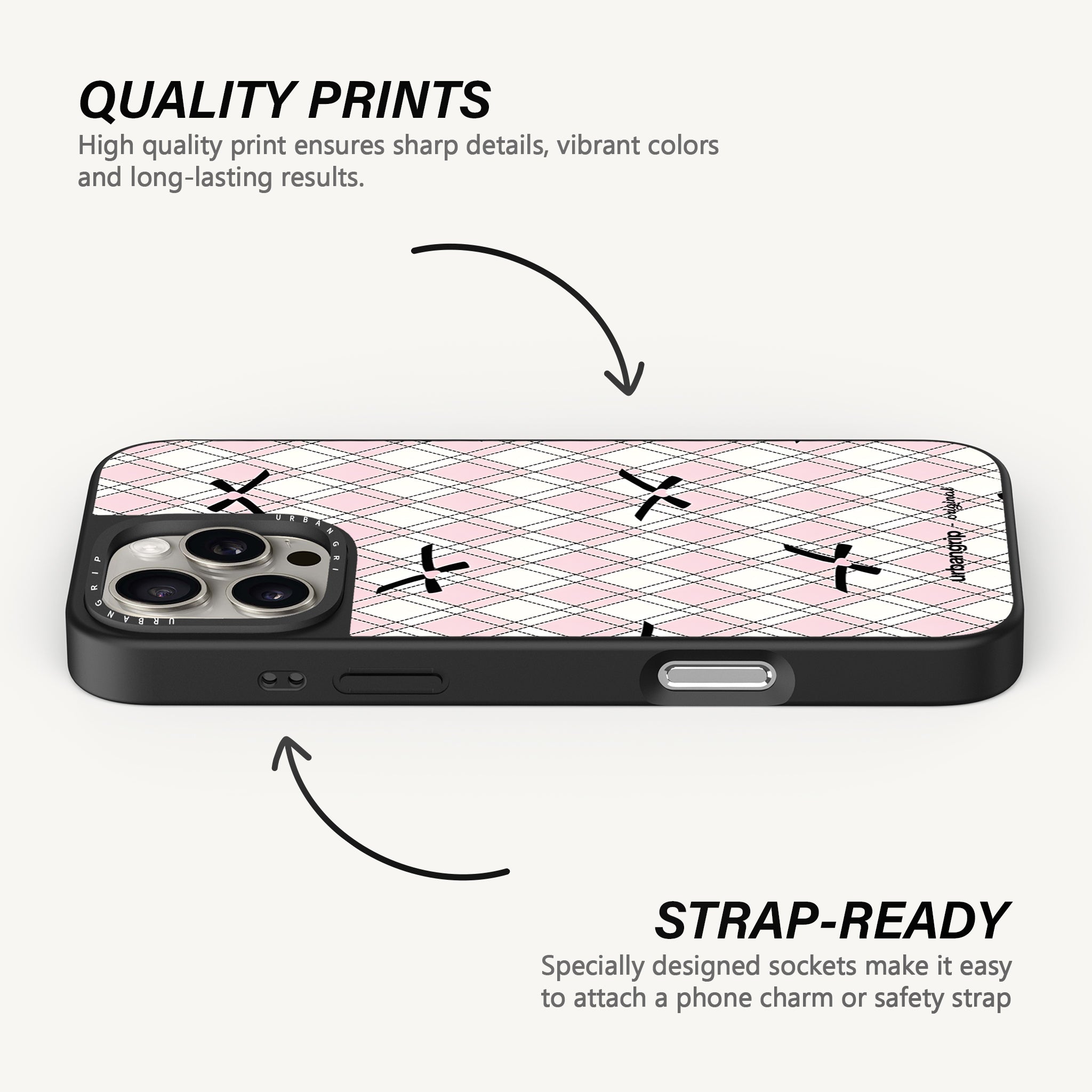 Pink Plaid Ribbon Case - MagSafe