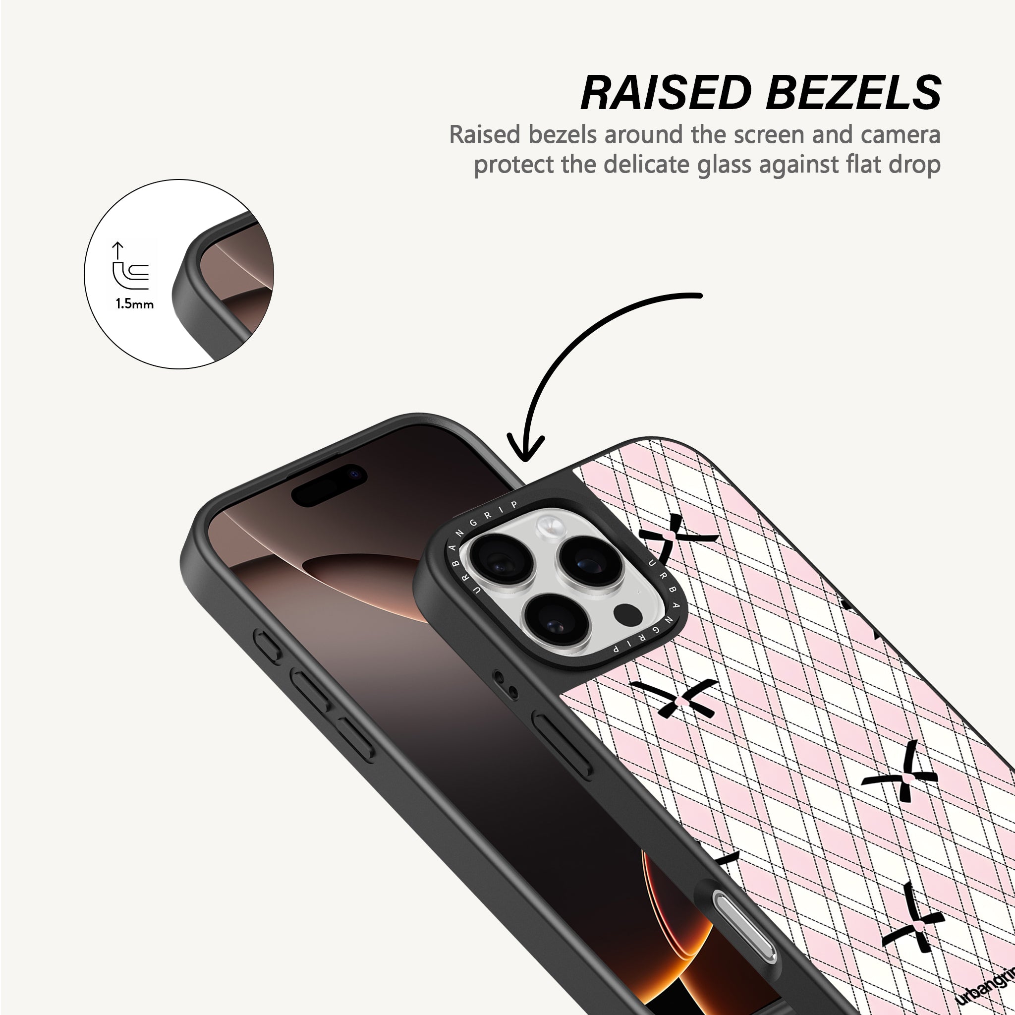 Pink Plaid Ribbon Case - MagSafe